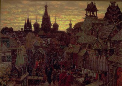 Seventeenth Century Moscow, a Street in Kitay Gorod by Apollinari Mikhailovich Vasnetsov